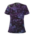 thumbnail image 4 of Naloa Lilac Print T-Shirts Short Sleeve V Neck Tees for Women Fashion Tops Trendy Lightweight Soft Casual Summer Outfits Clothes, 4 of 5