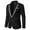 Black, variant on Herrnalise Men's Cardigan Men Solid Casual Long-sleeved Slim Single-row One-button Small Suit Coat
