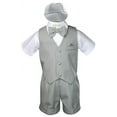 thumbnail image 2 of Baby Boy Toddler Formal Vest Shorts Silver Suit Extra Vest Bow Tie 7pc Set S-4T, 2 of 6