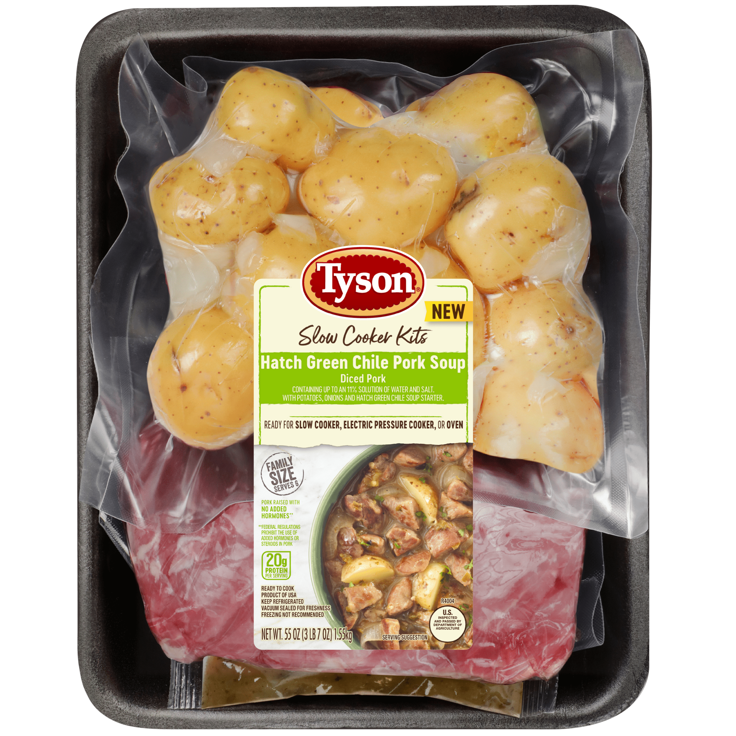 Tyson® Slow Cooker Kits Hatch Green Chile Pork Soup, Diced Pork with