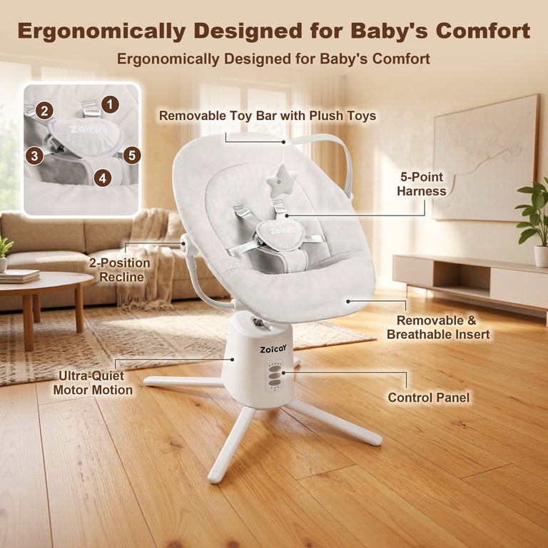 Electric Baby Swing with App Remote Control photo 3