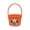 Orange, variant on Halloween Jack O Lantern Woven Basket with Handle, Cute Ghost Face Cotton Rope Storage Bucket, Portable Trick or Treat Candy Basket for Halloween Party Decor,9 in.