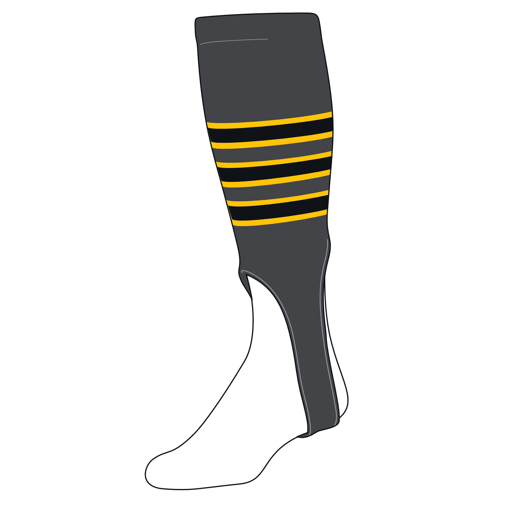 TCK Baseball Stirrups Large (300D, 7in) Graphite, Gold, Black