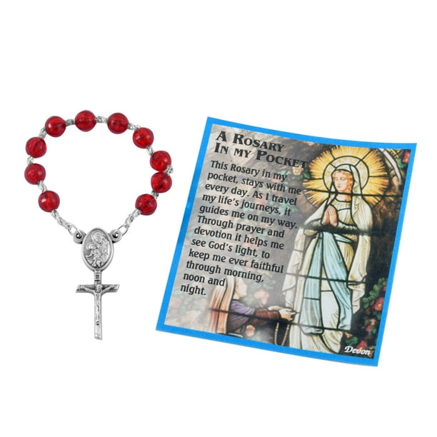 Shop Lc A Rosary Vintage Cross In My Pocket Prayer Gift Card Poem Red Stylish Jewelry Accessory Set Walmart Com Walmart Com