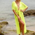 thumbnail image 7 of Oplxuo Women's Boho Drawstring Waist Flowy Long Kimono Cardigans Sexy See Through Summer Beach Swimsuit Bikini Coverups, 7 of 7