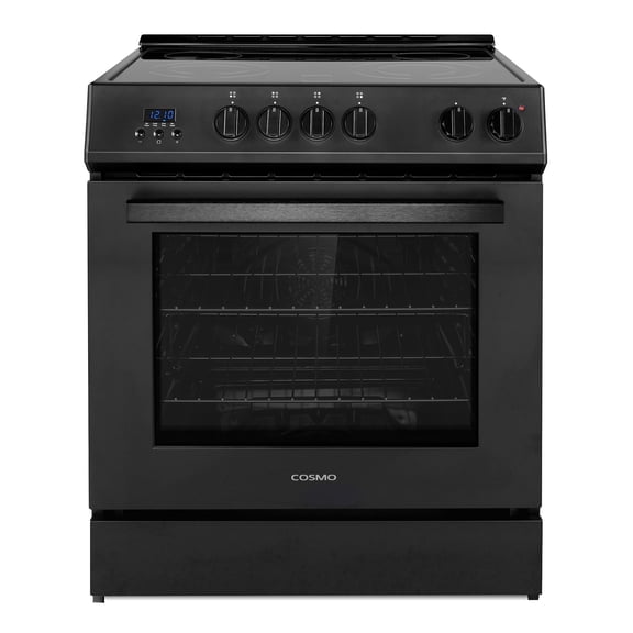 Cosmo 30 in. Stellar Collection 5.0 cu. ft. Electric Range, 4 Burners, Convection Oven in Matte Black