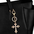 thumbnail image 2 of Elegant Rhinestone Cross Keychain for Women, Sparkling Metal Crystal Key Ring Organizer, Religious Faith Gift Accessory, 2 of 3