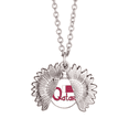 thumbnail image 1 of Qatar National Flag Purple Pattern Sunflower Necklace Pendant Locket Jewelry, 1 of 3