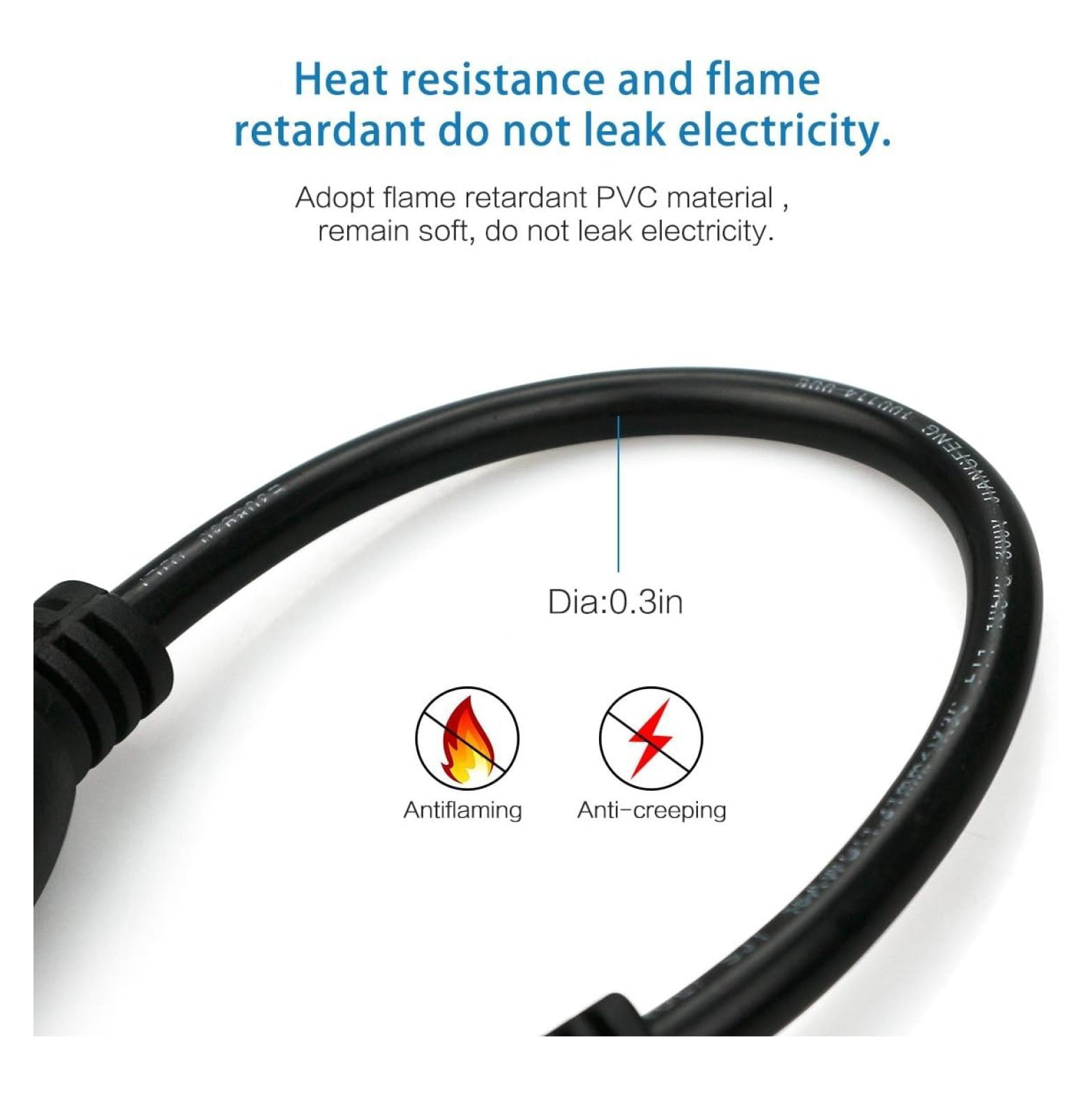 Flat Plug Short Extension Cord, Right Angle 3 Prong, 1625 watts, 16 AWG, 13 amps 125 Volts, UL Listed, 5 Pack, Black 1 Foot by YfulYde