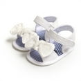 thumbnail image 3 of Toddlers Little Girls Summer Open Toe Non-Slip Soft Sole Flat Princess Sandals with Bowknot, 3 of 5