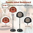 thumbnail image 2 of 2-in-1 Black Toddler Basketball Hoop Set with Dart Board and 6 Darts Included, 2 of 10