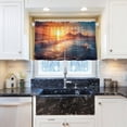 thumbnail image 5 of GZHJMY Sunset Beach Half Window Tier Curtains 36 Inch Blackout Thermal Insulating Kitchen Linen Tier Curtains for Kitchen,Bathroom,Cafe, 5 of 7