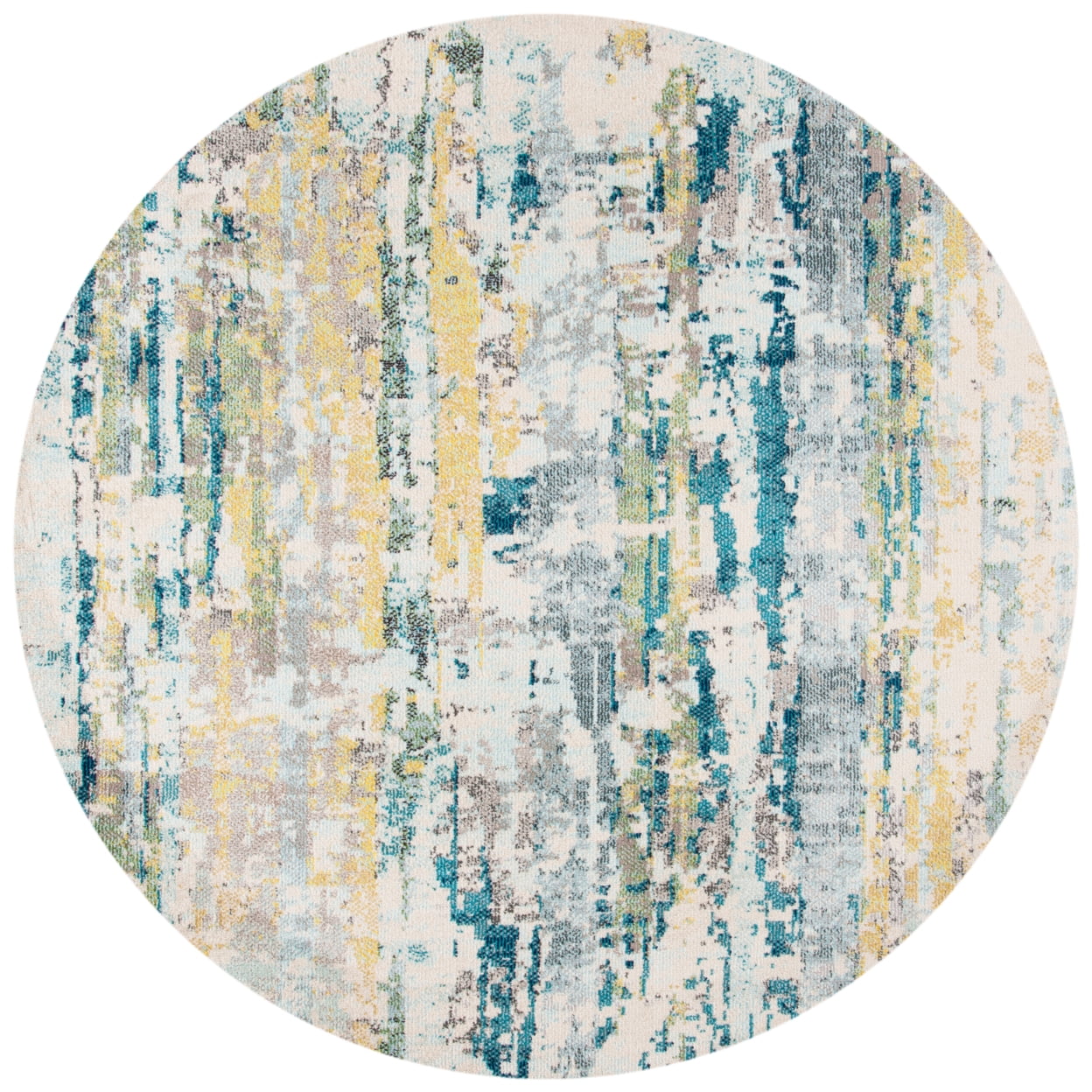 SAFAVIEH Madison Marais Distressed Abstract Runner Rug, Beige/Olive, 2'3" x 8'