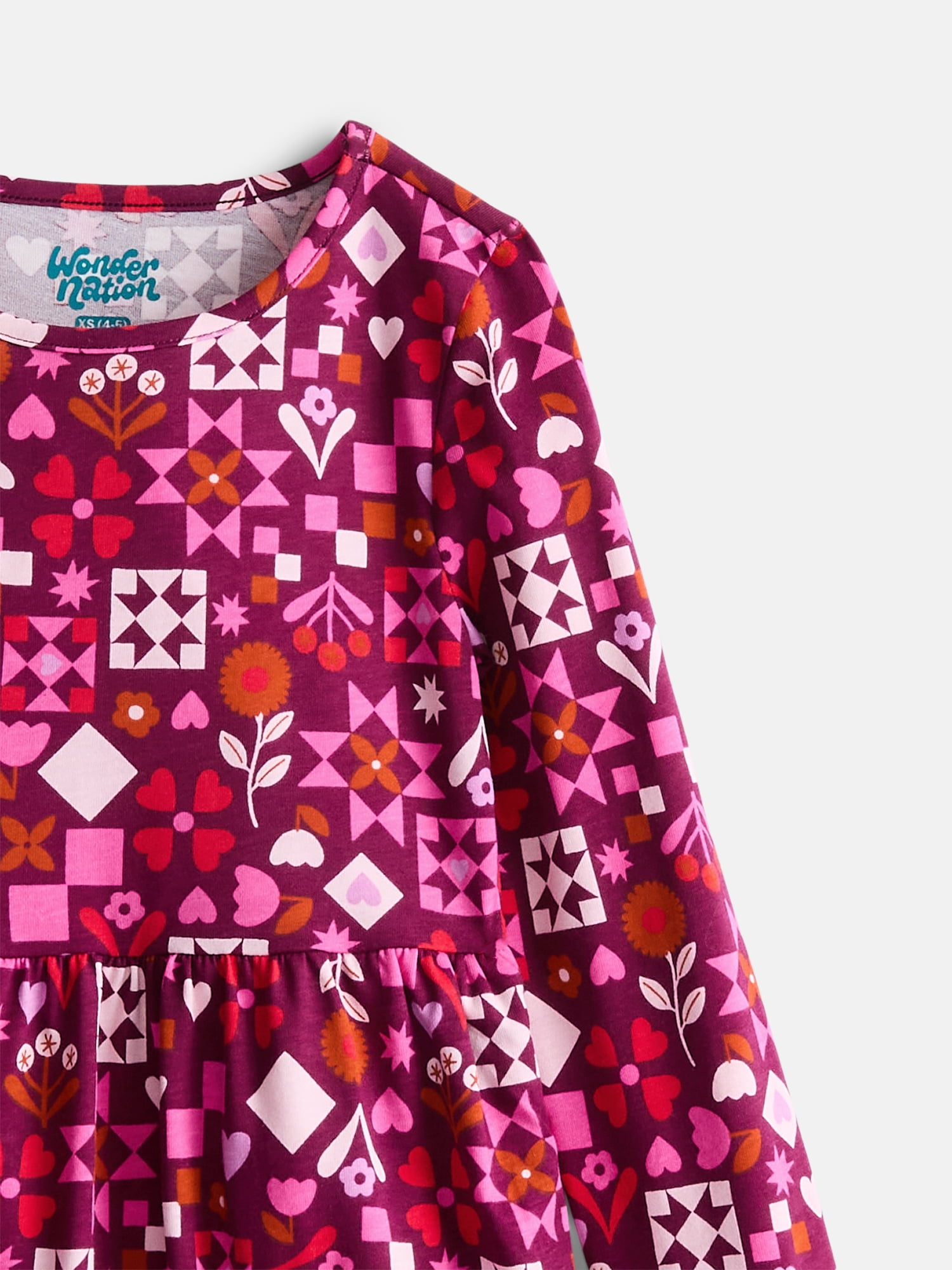 Wonder Nation Girls Play Dress with Long Sleeves and Leggings Set, 2 Piece, Sizes 4-18