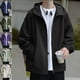thumbnail image 4 of Otoño e Invierno gabardina de talla grande abrigo medio largo más chaqueta gruesa con capucha de lana impermeable traje de asalto holgado, 4 of 5