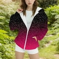 thumbnail image 2 of Bmisegm Cute Tops for Girls Girls Hooded Jacket Zip up Outerwear Casual Pullover Sweatshirt for Youth Kids Lightweight Spring Fall Coat Girls Tops 14-15 Years 170, 2 of 3