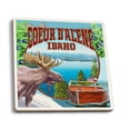 thumbnail image 1 of Coeur d'Alene, Idaho, Montage Scene (Absorbent Ceramic Coasters Set of 4 Matching Images, Cork Back, Kitchen Table Decor), 1 of 3