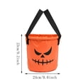 thumbnail image 3 of Halloween Candy Bucket Light Up Pumpkin LED Glowing Basket with Handle for Kids Trick or Treat Party Decor by OVFUIZ, 3 of 7