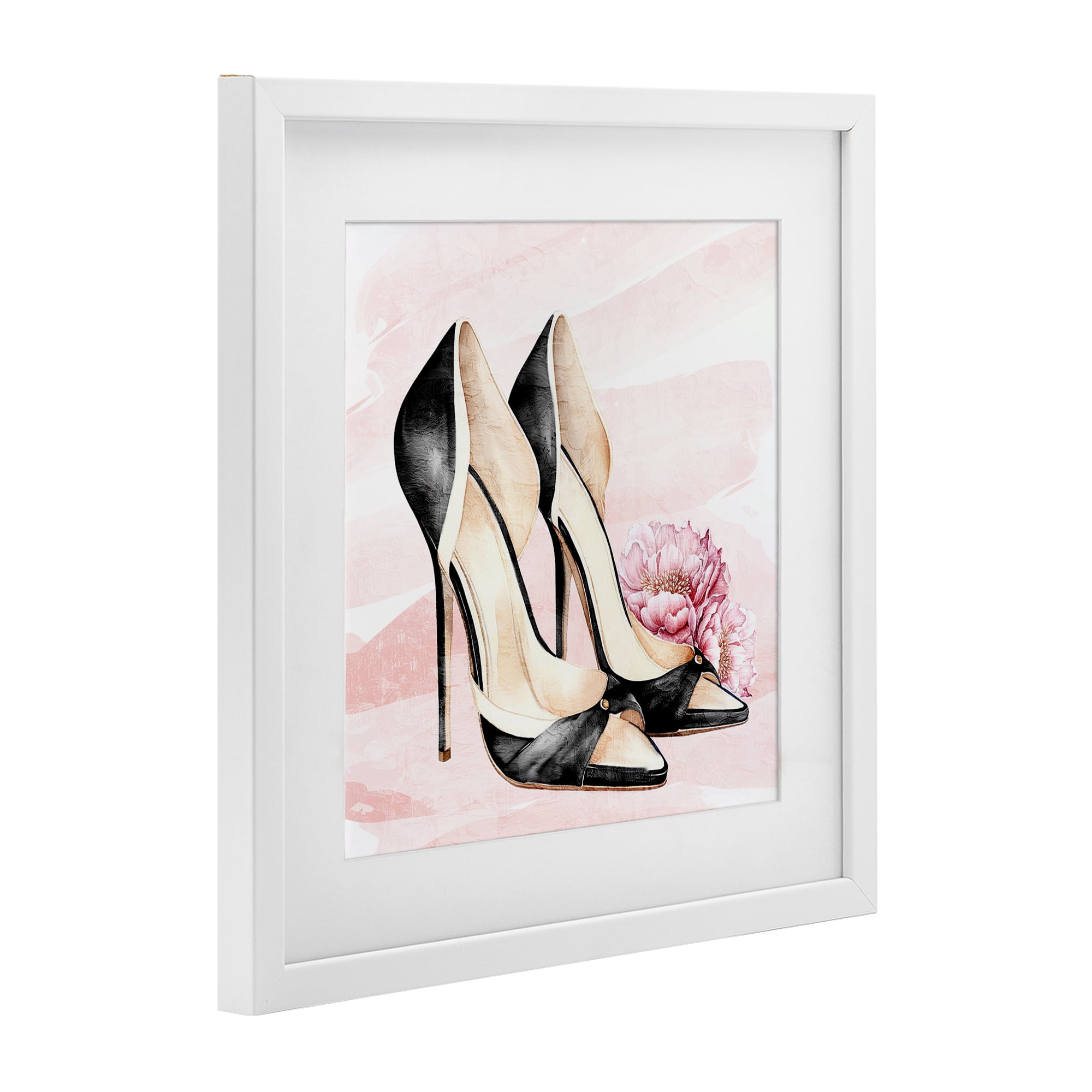 Stupell Industries Glam Time Heels White Framed Print Under Glass, design by Kim Allen