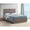 Brown 14, variant on queen platform bed with slatted headboard coastal white rustic farmhouse wood bed frame