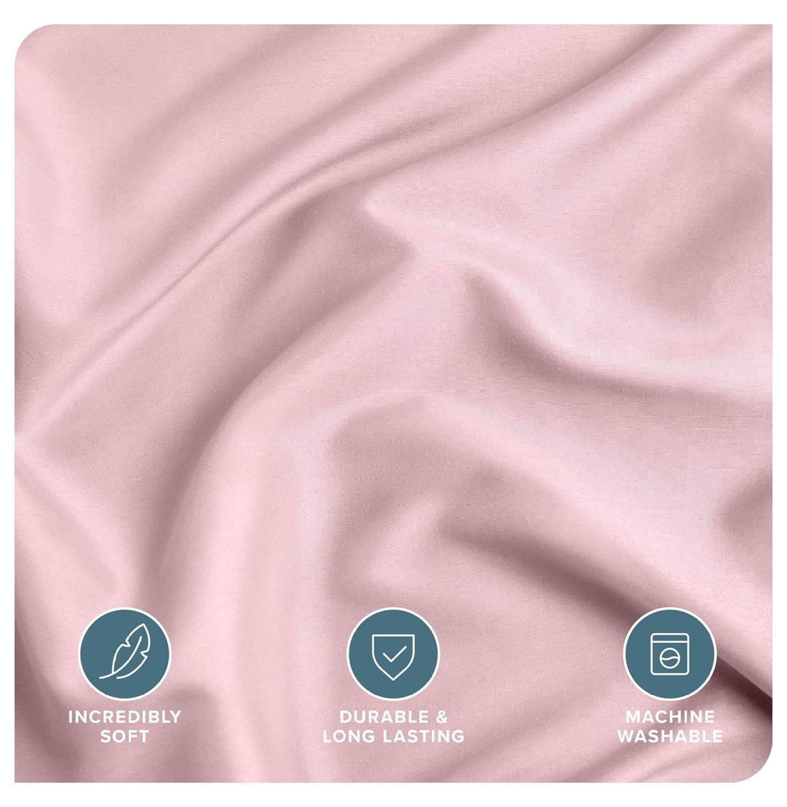 Bedding Duvet Cover King Size - Premium 1800 Super Soft Collection - Lightweight, Cooling - Soft Breathable Bedding Duvet Cover (King, Dusty Pink)