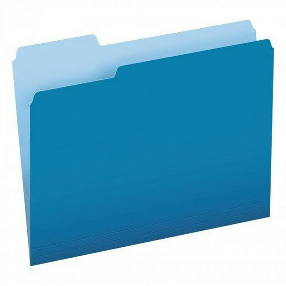Pendaflex Colored File Folders, 1/3-Cut Tabs, Letter Size, Blue/Light Blue, 100/Box (15213BLU)
