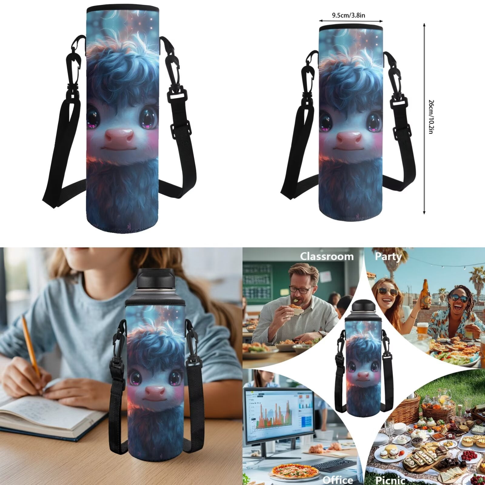 Pzuqiu Bubble Axolotl Boys Backpack School Backpack Set with Lunch Bag 17 Inch Boys Backpacks for Middle School Lightweight Bookbag for Kids with Water Bottle Holder