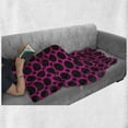 thumbnail image 6 of Hot Pink Soft Flannel Fleece Throw Blanket, Big and Small Dots Spots in Symmetrical Order Old Fashioned Vibrant Design, Cozy Plush for Indoor and Outdoor Use, 60" x 80", Hot Pink Black, by Ambesonne, 6 of 6