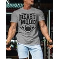 thumbnail image 3 of Gymish Beast Mode Workout Shirt for Men – Motivational Gym T-Shirt, Athletic Fitness Wear for Lifters, Heather Grey, Large, 3 of 6