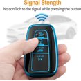 thumbnail image 5 of Key Fob Cover Compatible with Toyota RAV4 Camry Avalon Corolla Highlander C-HR Prius Smart Remote Keychain Case Holder Protector,Blue, 5 of 6