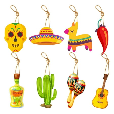 

Hlandsky Mexico Theme Hanger Mexico Carnival May 5Th Party 8Pcs Atmosphere Decoration Hanger