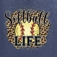thumbnail image 2 of Softball Life Animal Print Girl Sports Mens Long Sleeve Shirt, Vintage Heather Navy, Small, 2 of 4