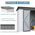 thumbnail image 4 of Seizeen Outdoor Metal Shed, 5 x 3ft Aluminum Garden Shed for Tools, Patio Tool Storage Shed with Lockable Door for Lawn, Patio, Backyard, L0024, 4 of 9