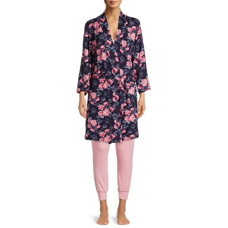 Catherine Malandrino Women's Cami and Joggers Sleep Set with Travel Robe, 3-Piece