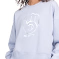 thumbnail image 3 of Women's Starter Light Blue Milwaukee Brewers Pastels Boxy Fleece Sweatshirt, 3 of 3