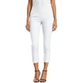 thumbnail image 4 of PEIBang Women's Wide Elastic High Waist Capri Dress Pants,Cuffed Hem Slim Fit Pocket Office Casual Trousers White XXXL, 4 of 8
