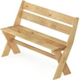 thumbnail image 3 of Furinno Tioman Outdoor Durable Pine Wood Bench - Brown, 3 of 5