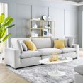 thumbnail image 2 of Sofa, Velvet, Light Grey Gray, Modern Contemporary Urban Design, Living Lounge Room Hotel Lobby Hospitality, 2 of 10