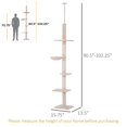 thumbnail image 2 of Beige 5-Tier Cat Climbing Tree - 8.5ft Kitty Activity Center with Scratching Post for Living Room & Bedroom - Sturdy Particle Board Design, 2 of 7