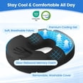 thumbnail image 2 of Donut Pillow for Tailbone Pain, Hemorrhoids - Cooling Gel Memory Foam Chair Seat Cushion Office, Home & Wheelchair, Ergonomic Pad Pregnancy, Sciatica, Coccyx (Large, ), 2 of 4