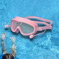 thumbnail image 1 of Gafas de natación para niños, gafas de natación, protección para los ojos, marco grande, resistentes al agua, con tapones para los oídos, para fiestas Rosa, 1 of 8