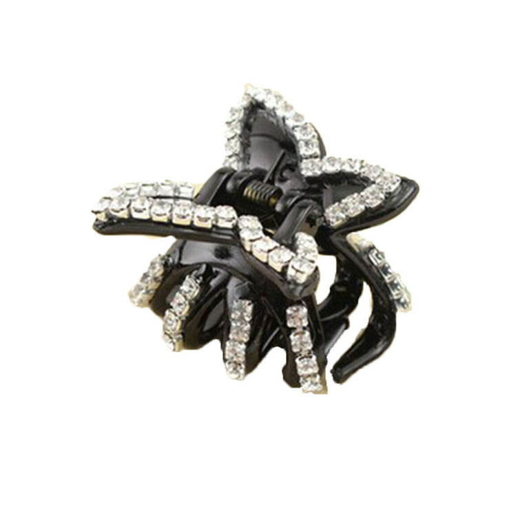 Anvazise Women Fashion Rhinestone Butterfly Hairclip Ponytail