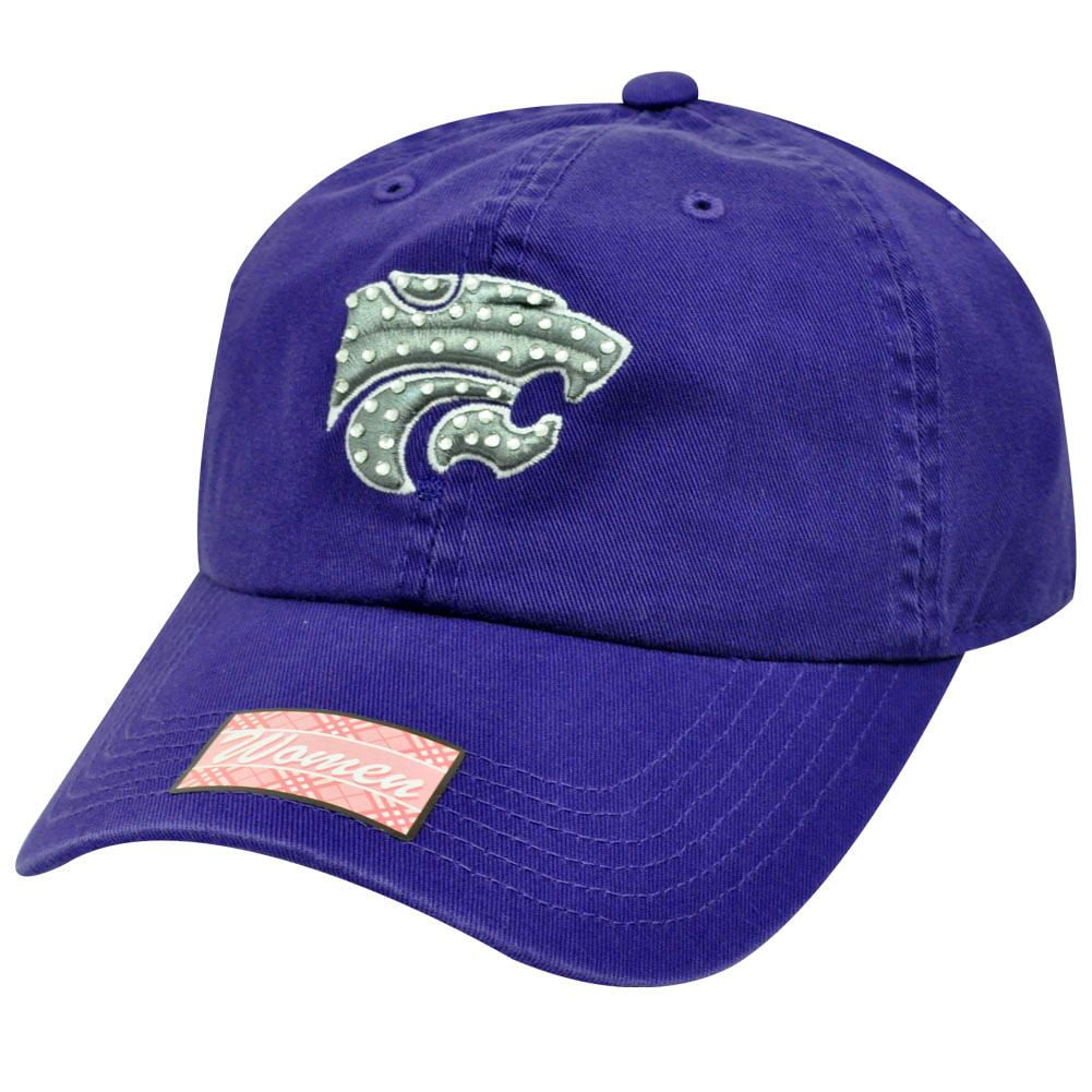 NCAA Kansas State Wildcats Purple Gray Silver Rhinestones Womens Ladies Cap Hat by Twins Enterprise