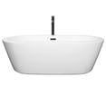 thumbnail image 3 of Mermaid 71 Inch Freestanding Bathtub in White with Floor Mounted Faucet, Drain and Overflow Trim in Matte Black, 3 of 6