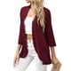 thumbnail image 3 of UKAP Cárdigan tipo Kimono para mujer, blusa con parte delantera abierta, blusa de manga 3/4, suéteres de verano con dobladillo alto y bajo para mujer, 3 of 7