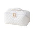 thumbnail image 2 of Difusor De Aceite Esencial Bolsa de cosméticos de PU Caja de maquillaje a cuadros de gran capacidad para regalos de vacaciones (Blanco) Likrtyny Cuidado Belleza, 2 of 9