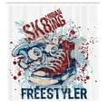 thumbnail image 3 of Ambesonne Sports Shower Curtain, Skateboard Urban Sport Art, 69"Wx84"L, Blue Red, 3 of 5