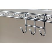 HSS Steel Wire Shelf Add-on 3-Hooks, Chrome, 4-Pack, Capacity 2 lbs Hardware