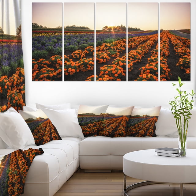 Beautiful Japanese Flower Farm - Floral Canvas Art Print