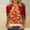 Red, variant on Women's Christmas Tree Graphic Print Tee 3/4 Sleeve Casual T-Shirts Crewneck Plus Size Soft Shirts Holiday Gift